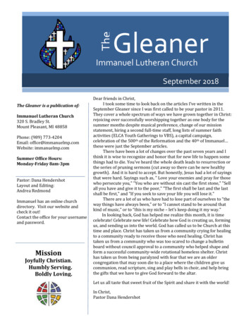 The Gleaner - Immanuel Lutheran Church