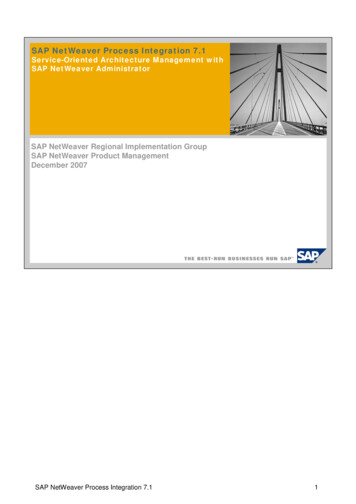 Service Oriented Architecture Management With SAP .