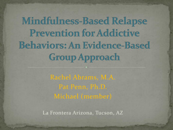 Session 19 Mindfulness-Based Relapse Prevention An .