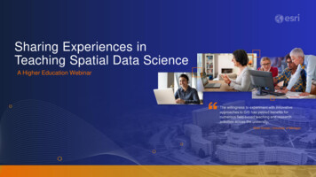 Sharing Experiences In Teaching Spatial Data Science - Esri