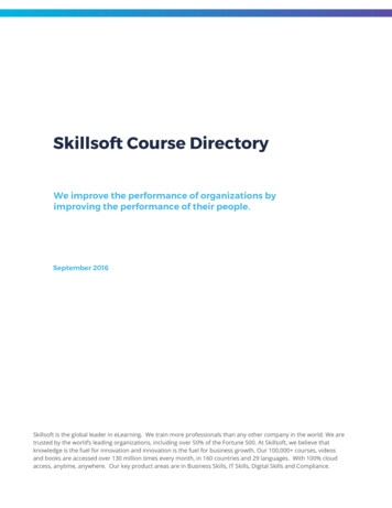 Skillsoft Is The Global Leader In ELearning. We Train More .