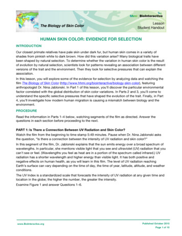 HUMAN SKIN COLOR: EVIDENCE FOR SELECTION