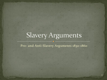 Pro- And Anti-Slavery Arguments 1830-1860