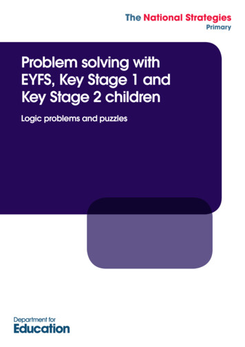 Problem Solving With EYFS, Key Stage 1 And Key Stage 2 .
