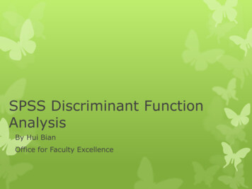 SPSS Discriminant Function Analysis