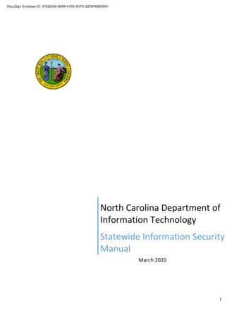Statewide Information Security Manual - NC