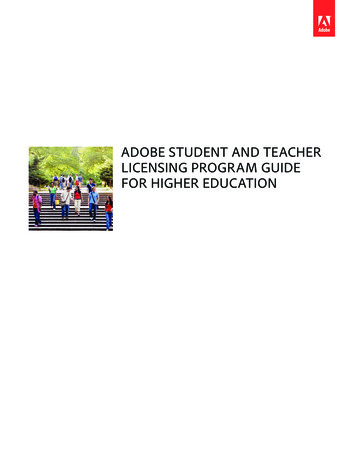 Adobe Student And TeAcher LicenSing ProgrAM Guide For .
