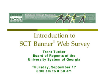 Introduction To SCT Banner Web Survey