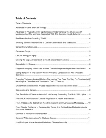 Table Of Contents - National Institutes Of Health