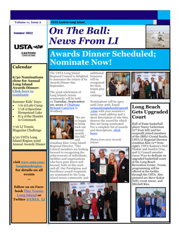 USTA Eastern Long IslandVolume 11, Issue 2 On The Ball