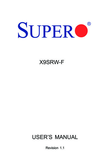 Supermicro X9SRW-F Motherboard Manual