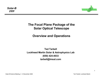 Overview And Operations Solar Optical Telescope The . - NASA