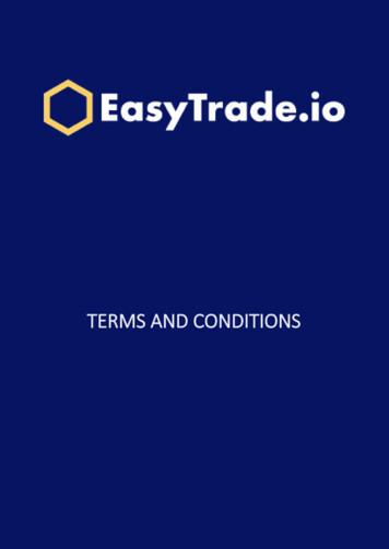 TERMS AND CONDITIONS - Easy Trade