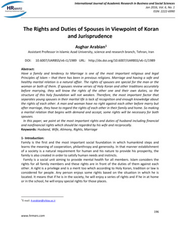 The Rights And Duties Of Spouses In Viewpoint Of Koran And .