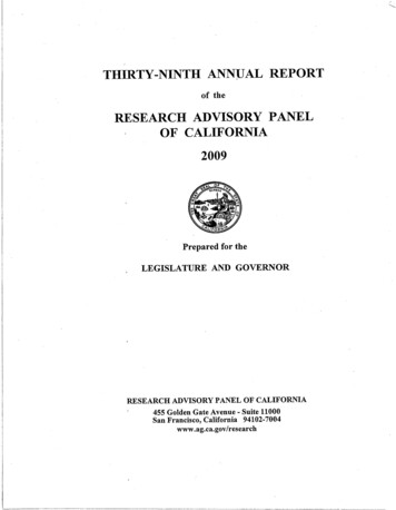 Thirty-Ninth Annual Report - Attorney General Of California