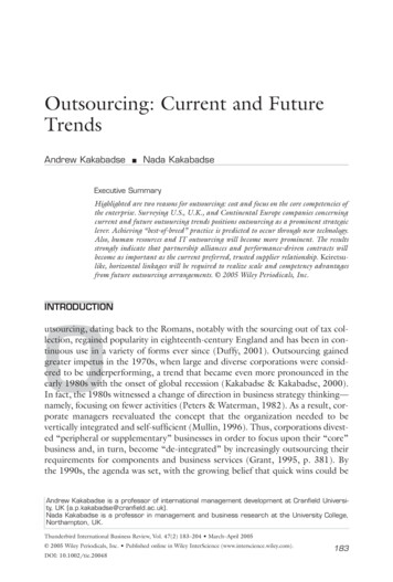 Outsourcing: Current And Future Trends - PSU