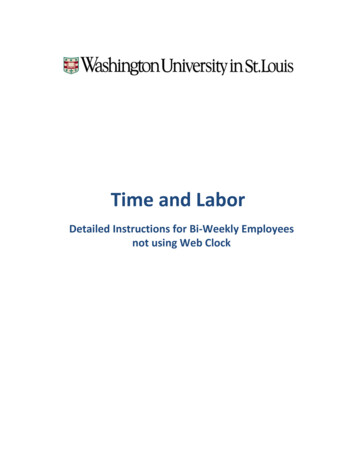 Time And Labor - Washington University In St. Louis