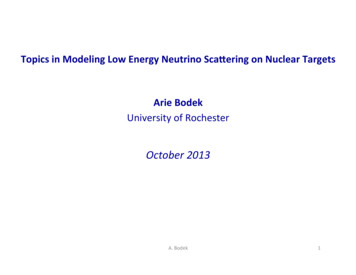 !! Topics!in!Modeling!Low!Energy!Neutrino!Sca8ering!on .