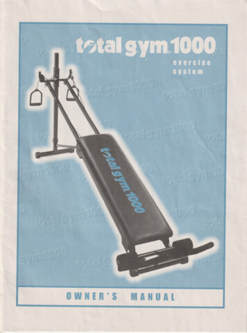 Total Gym 1000 Exercise System Manual