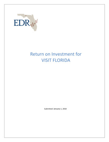 Return On Investment For VISIT FLORIDA - EDR