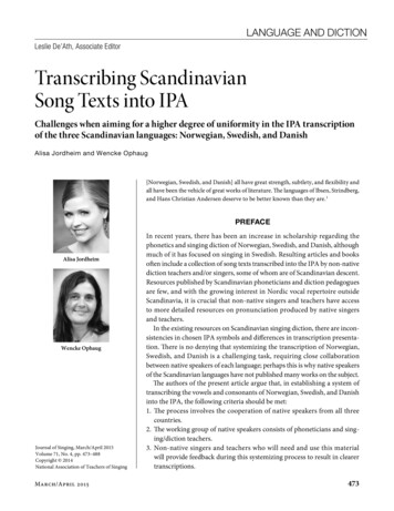 Transcribing Scandinavian Song Texts Into IPA