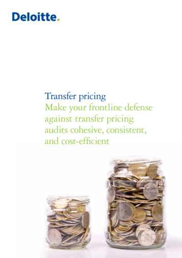 Transfer Pricing Make Your Frontline Defense Against . - Deloitte