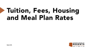 Tuition, Fees, Housing And Meal Plan Rates
