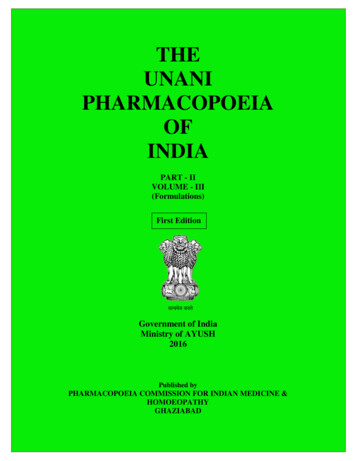 THE UNANI PHARMACOPOEIA OF INDIA - WordPress 