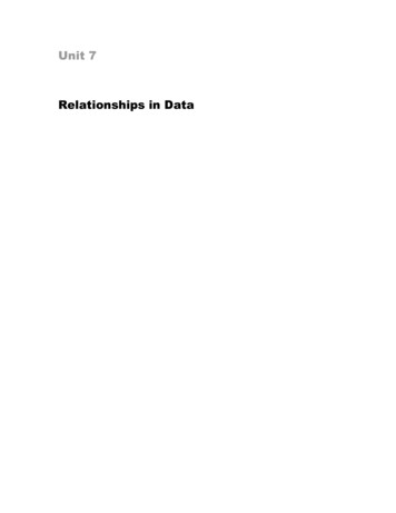 Unit 7 Relationships In Data - Le Moyne College