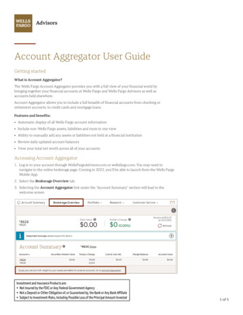 Account Aggregator User Guide - Wells Fargo Advisors