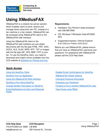 Using XMediusFAX - Ryerson University