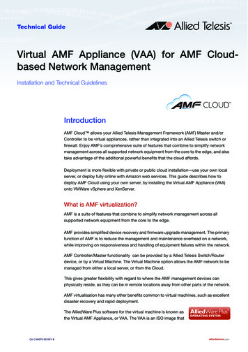 Virtual AMF Appliance (VAA) Installation Guide For AMF Cloud