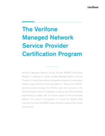 The Verifone Managed Network Service Provider Certification Program