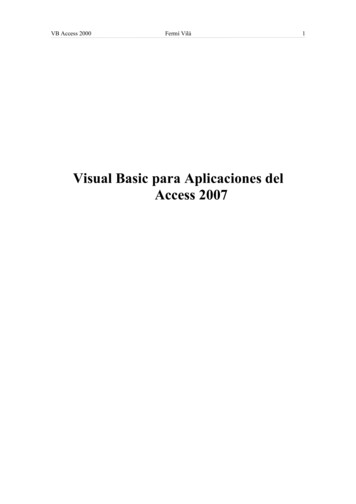 Visual Basic Para Aplicaciones Del Access 2007