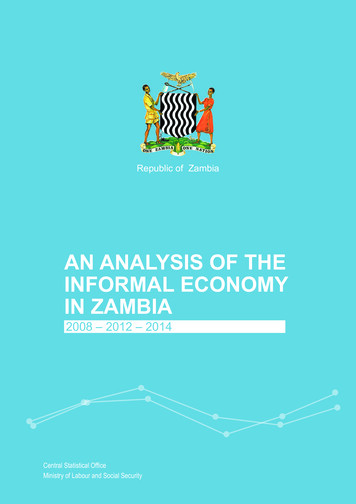 An Analysis Of The Informal Economy In Zambia