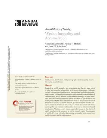Wealth Inequality And Accumulation - Harvard University