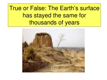 True Or False: The Earth S Surface Has Stayed The Same For .