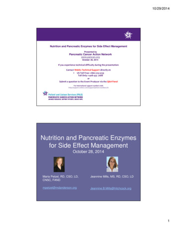 Webinar Nutrition And Enzymes - Pancreatic Cancer Action .