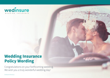 Wedding Insurance Policy Wording