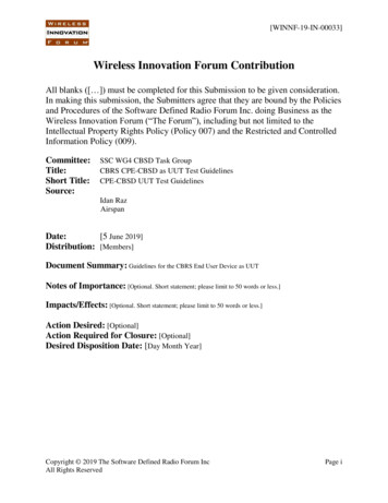 Wireless Innovation Forum Contribution - MemberClicks