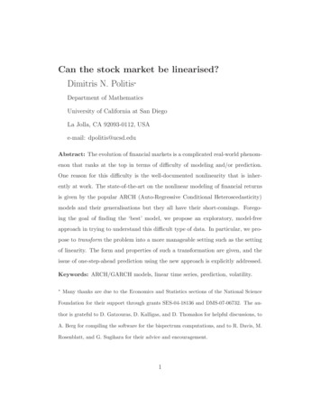 Can The Stock Market Be Linearised? Dimitris N. Politis
