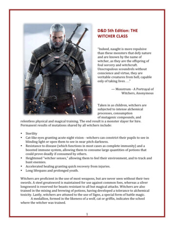 D&D 5th Edition: THE WITCHER CLASS - WordPress 