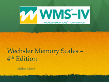 Wechsler Memory Scales – Th Edition