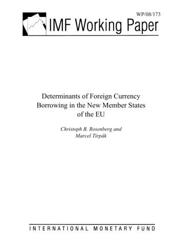 Determinants Of Foreign Currency Borrowing In The New Member States Of .