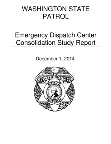 Emergency Dispatch Center Consolidation Study Report