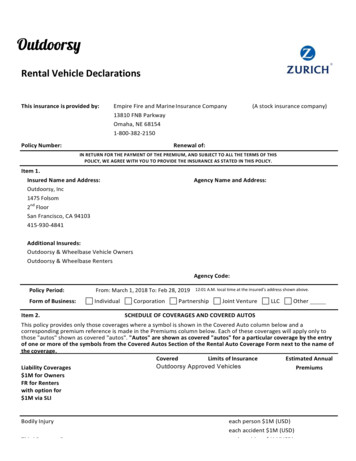 Rental Vehicle Declarations