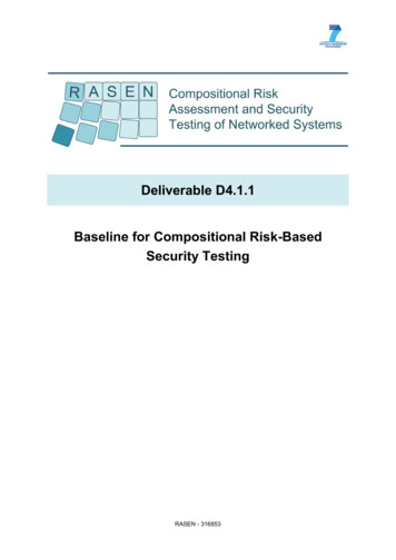 Deliverable D4.1.1 Baseline For Compositional Risk-Based Security Testing