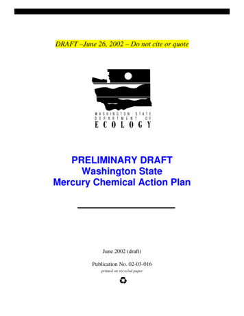 PRELIMINARY DRAFT Washington State Mercury Chemical Action Plan