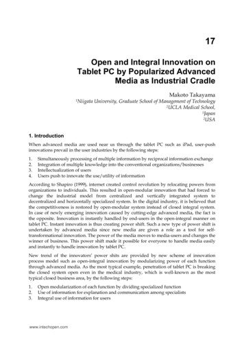 Open And Integral Innovation On Tablet PC By . - Semantic Scholar
