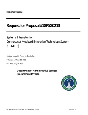 Request For Proposal # 18PSX0213 - Connecticut